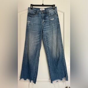 pistola Distressed Wide-Leg Jeans in Light Blue Wash